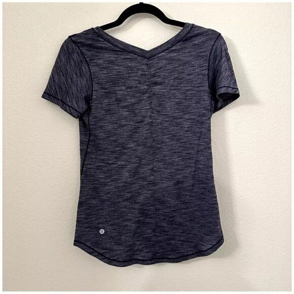 Lululemon womens Intensi-Tee sz 2 Heathered Navy grey Short Sleeve Top athletic - Picture 8 of 8